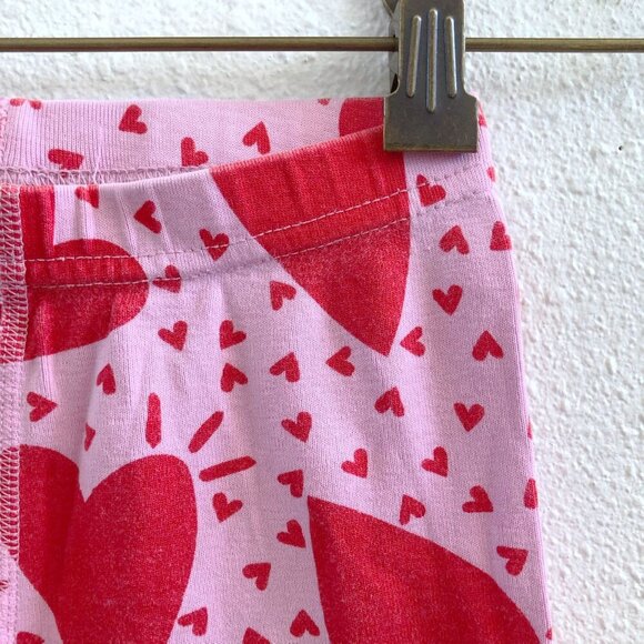 HANNA ANDERSSON Kids Long John Pajama Set In Organic Cotton Hearts Print Size 5 - Picture 14 of 16
